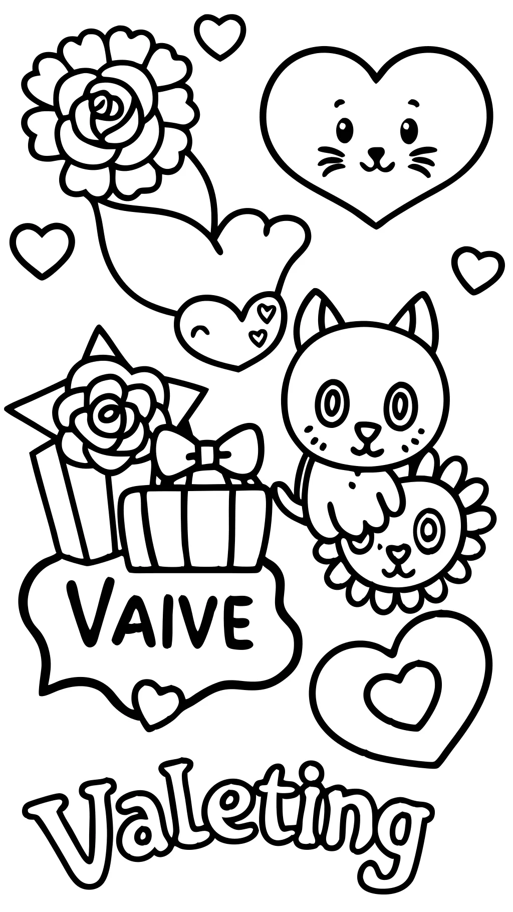 valentine card coloring pages